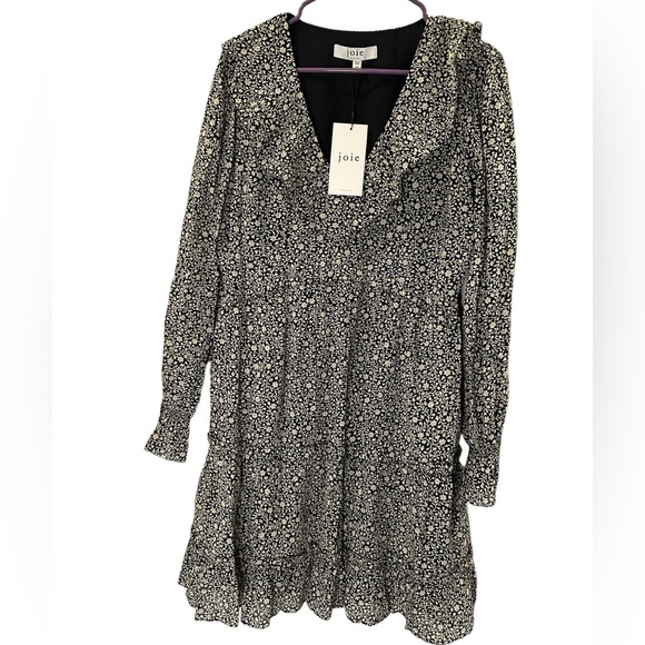 JOIE Adanson Long Sleeves Ruffle Trim Dress size 10 NWT - Picture 2 of 12